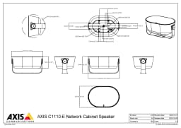 AXIS C1110-E from Axis Communications - dimension diagram showing mounting measurements (view 2)