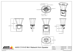 AXIS C1310-E from Axis Communications - dimension diagram showing mounting measurements (view 2)