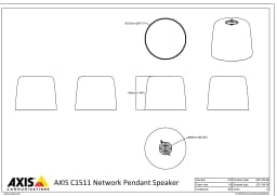 AXIS C1511 from Axis Communications - dimension diagram showing mounting measurements (view 2)