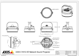 AXIS C1610-VE from Axis Communications - dimension diagram showing mounting measurements (view 2)