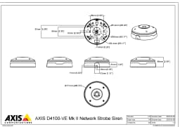 AXIS D4100-VE from Axis Communications - dimension diagram showing mounting measurements (view 3)
