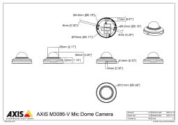 AXIS M3086-V from Axis Communications - dimension diagram showing mounting measurements (view 3)