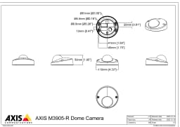 AXIS M3905-R from Axis Communications - dimension diagram showing mounting measurements (view 3)