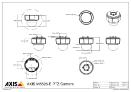 AXIS M5526-E from Axis Communications - dimension diagram showing mounting measurements (view 3)