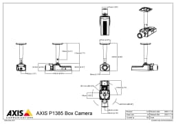 AXIS P1385 from Axis Communications - dimension diagram showing mounting measurements (view 2)
