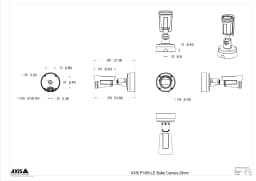 AXIS P1485-LE from Axis Communications - dimension diagram showing mounting measurements (view 4)