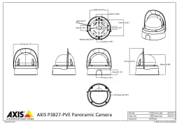 AXIS P3827-PVE from Axis Communications - dimension diagram showing mounting measurements