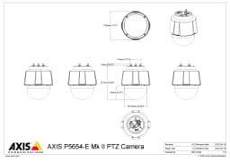 AXIS P5654-E from Axis Communications - dimension diagram showing mounting measurements (view 2)