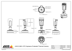 AXIS Q1961-XTE from Axis Communications - dimension diagram showing mounting measurements (view 3)