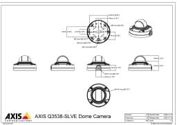 AXIS Q3538-SLVE from Axis Communications - dimension diagram showing mounting measurements (view 2)