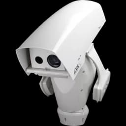 AXIS Q8721-E from AXIS COMMUNICATIONS - Dual PTZ is an IP camera with high-quality thermal detection. The camera is viewed from its left angle.