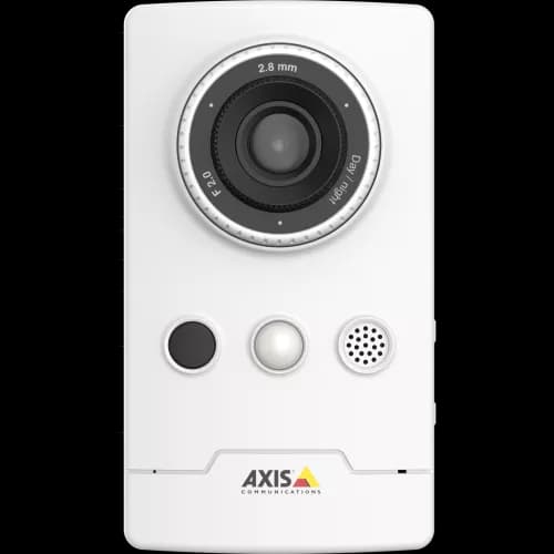 AXIS M1065-LW from AXIS COMMUNICATIONS - IP camera with edge storage. The camera is viewed from its front.