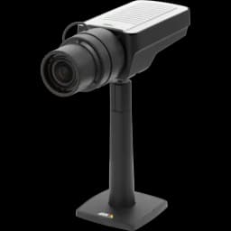 AXIS Q1635 from AXIS COMMUNICATIONS - fixed camera with WDR-Forensic Capture and Lightfinder technology. The IP camera is viewed from its left.