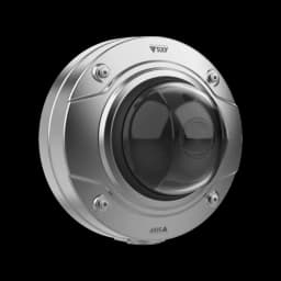 AXIS Q3538-SLVE from AXIS COMMUNICATIONS - mounted to wall, right angle.