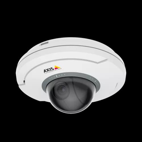 M5074 PTZ Camera black and white with a AXIS LOGO viewed from its left from AXIS COMMUNICATIONS