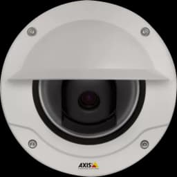 AXIS Q3504-VE from AXIS COMMUNICATIONS - outdoor ready fixed dome with WDR – Forensic Capture. The camera is viewed from its front.