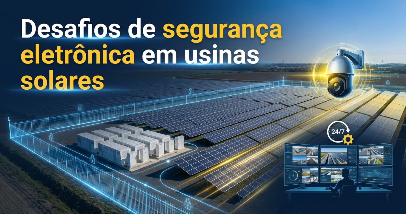 Desafios de segurança eletrônica em usina solar com segurança perimetral e videomonitoramento 24/7”